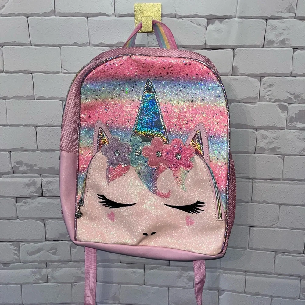 OMG Accessories Girl’s Bella Ombré Butterfly Crown Large Glitter Backpack